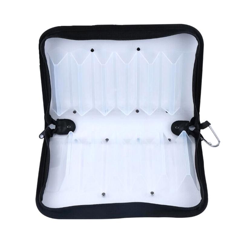 

12 Slots Compartment Lure Fishing Tackle Storage Pouch Clear Waterproof Squid Jig Bag Both Side Storage Lure Case Holder 1