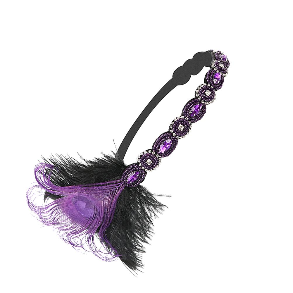 Pfau Stirnband Party Decor Fascinator Haar Zubehör Braut Kopfbedeckung Dekoration Ornament Schwarz Schallwand Kopfstück