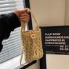 A Stylish Single-shoulder Crossbody Bag Made of Hollow-woven Fabric, Perfect for Carrying Your Phone.