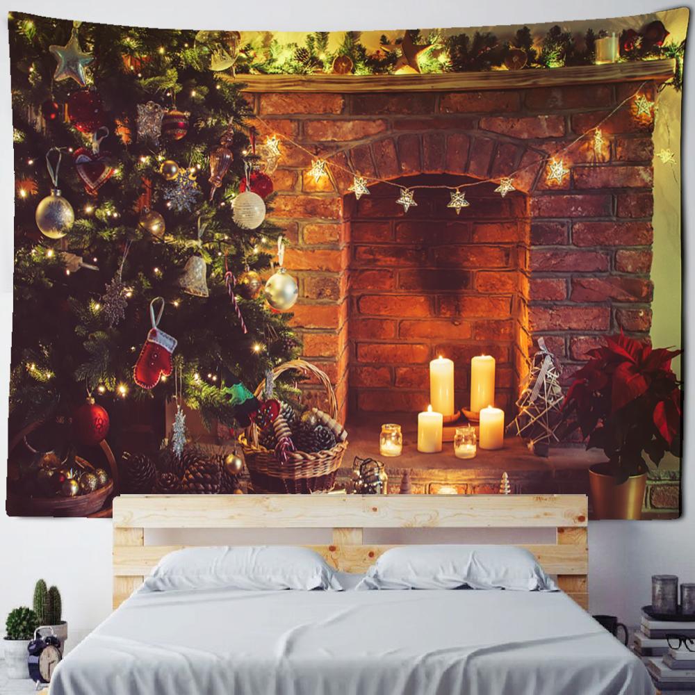 Рождественский Фэнтезийный Замок Гобелен На Стене Каваи Мультфильм Иллюстрация Богемный — фото 9