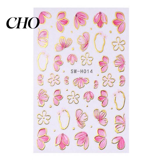 Self-adhesive Nail Decals Floral Art Stickers Spring Summer Flower Pattern Women Adhesive Manicure Decoration Home Salon DIY Supplies Peel Stick