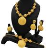 Gold Color Necklace Earring Wrist Chain and Rings Set For Bridal And Party Nigerian Weddings and Engagement Parties