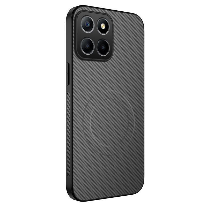 For Magsafe Carbon Fiber Texture Case for Honor X8C X7C Honor 200 Smart Magnetic Wireless charging Shockproof Matte Silicone Back Cover