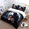 Conjunto de Roupa de Cama com Estampa de Corvo Negro com Cena de Ampulheta 1 Capa de Edredom 2 Fronhas para Adultos e Crianças Presente de Luxo Tamanho Completo