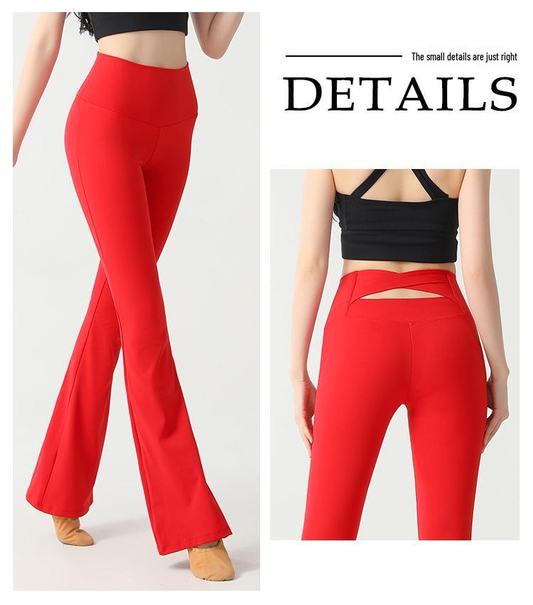 Women's High-Waist Yoga Flare Pants - Slimming, Hip-Lifting, Peach, High-Elastic Fitness Wear