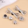 8Pcs/Set Metal Silver Electroplated Bow Button Dot Heart Charms Shoe Buckle Diy Detachable Clogs Sandals Accessories