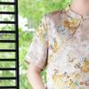 New Summer Qipao Blouse Set for Mothers: Stylish Short-Sleeved Two-Piece Outfit for Middle-Aged and Elderly Women