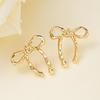 New hollow bow stud earrings women's versatile simple fashion personalized earrings simple retro butterfly earrings
