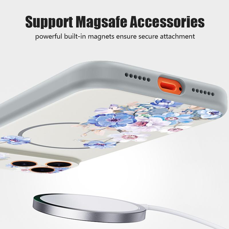 Simple Style Love Heart Pattern Case For iPhone 17 Pro Max Magnetic For Magsafe Hybrid Slim Matte Cover For iPhone 16 15 14 13 Pro Max
