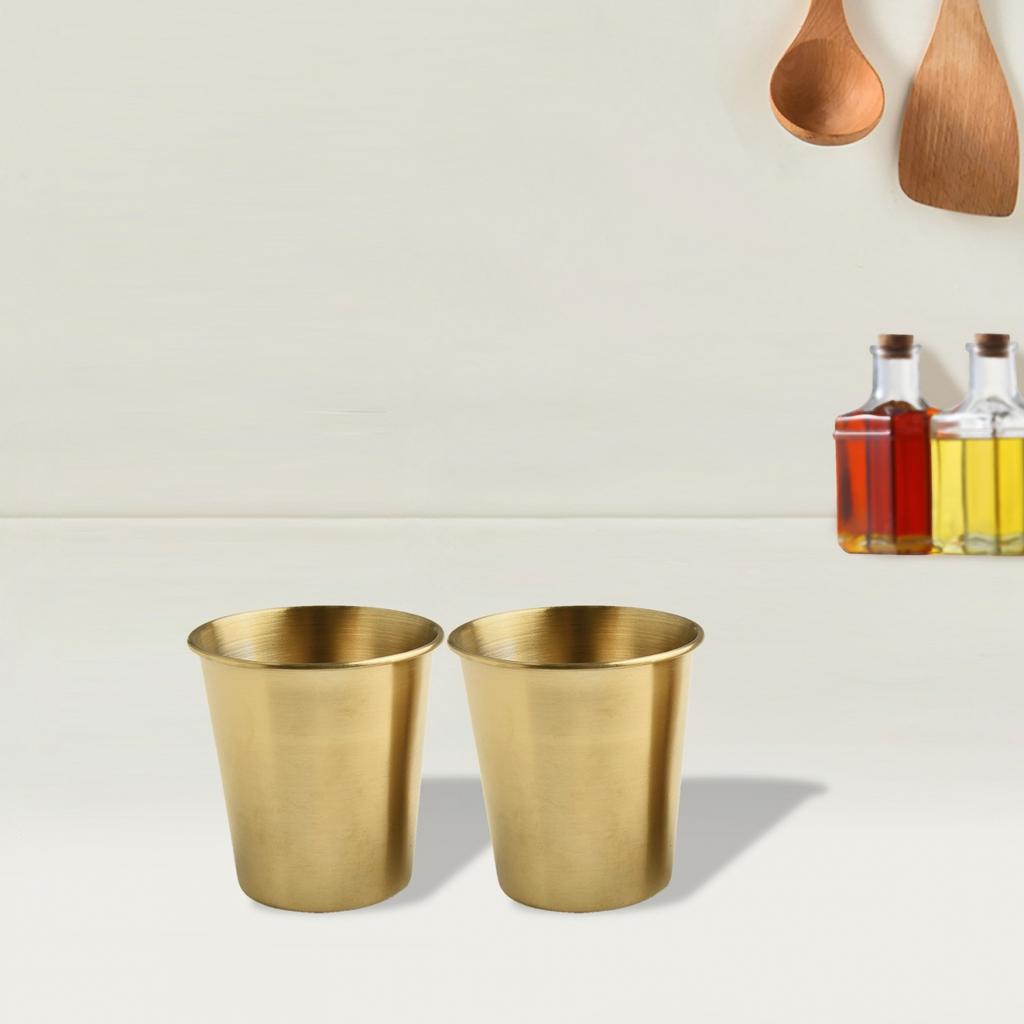 Sleek and Stylish 2PC 300 Ml Copper Drinking Water Glass Cup Tumbler Mug