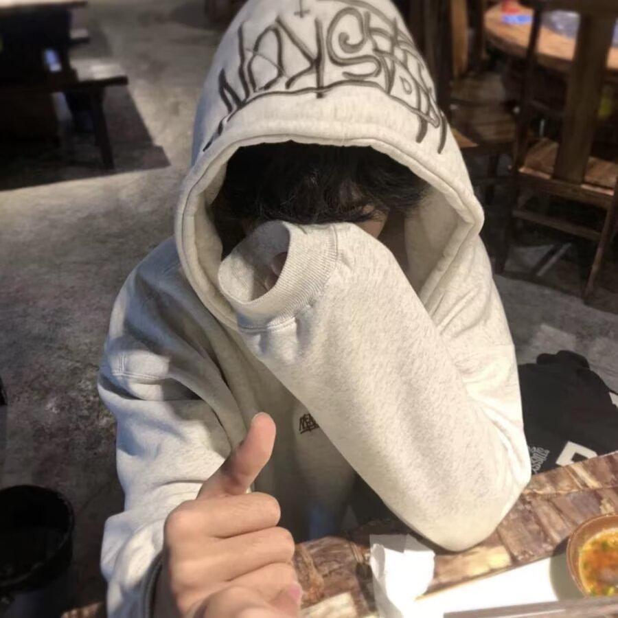 High-End Unisex Hooded Sweatshirt: Autumn/Winter 2025 Heavyweight, Embroidered, Plus Size, Loose Fit, Trendy Couple Style. M светло-серый