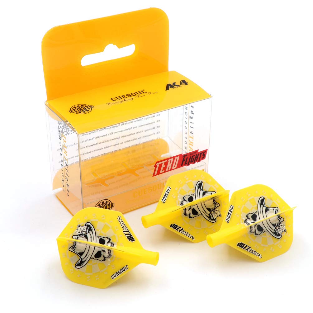 CUESOUL Dart Flights TERO System AK4 Pattern Printed Standard Shape 3 Pieces Yellow 6