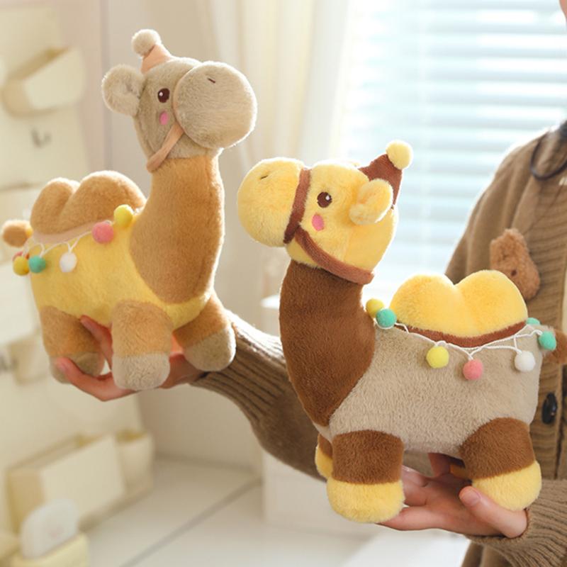 Cartoon Cute Camel Plush Toy Decorative Bag Charm Soft Cuddly Stuffed Animal Bactrian Camel Plushies Girl Boy Present