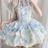 Lovely Kawaii Slash Neck Slim Lolita Dress Women Sweet Design Bow Off Shoulder Sling Dresses Elegant Cute Pretty Clothing