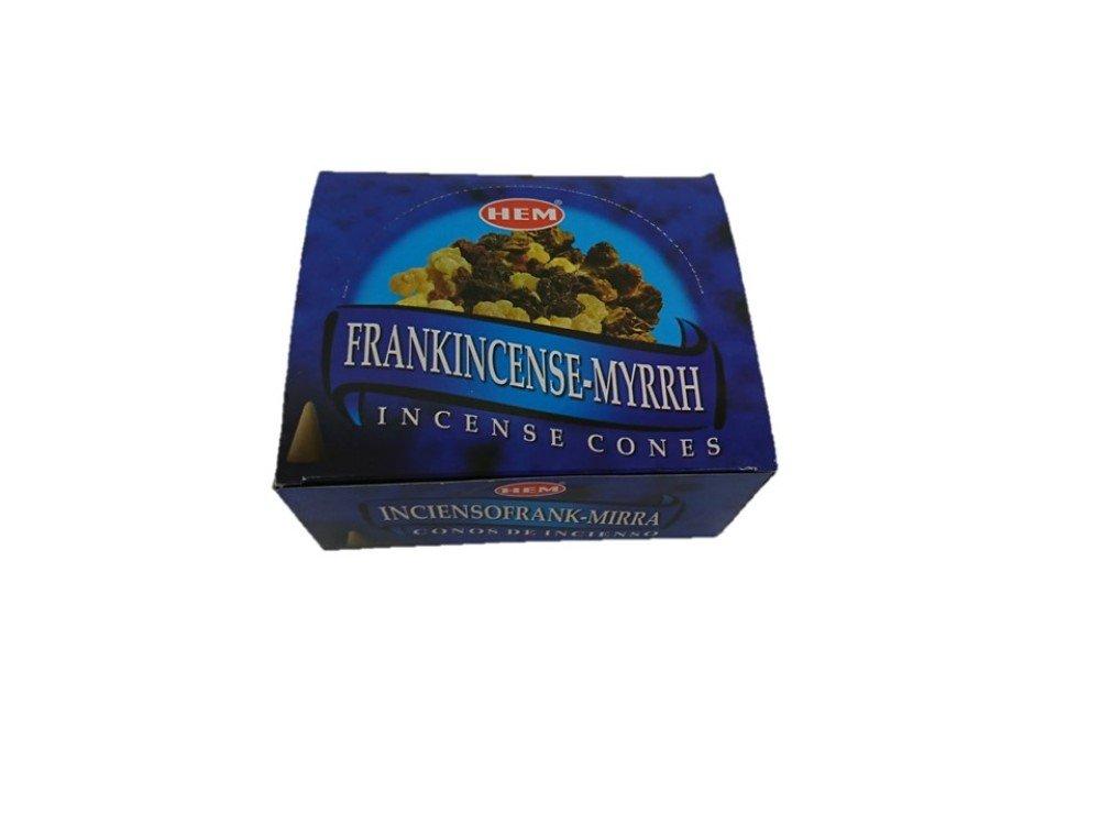 HEM Incense Frankincense Myrrh Cone Type 1 Case Boxes of 10 Grains (12 Each) [Product]