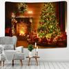 New Year Christmas Decoration Snow House Nature Cat Tapestry Kawaii Decor Wall Hanging Psychedelic Hippie Aesthetic Home Decor