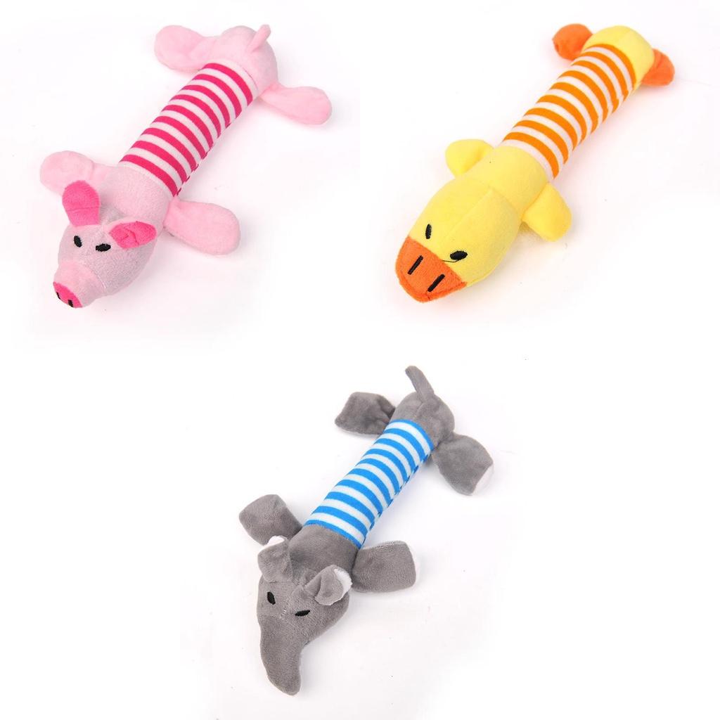 Wholesale Plush Dog Toy Pig With Sound Four-legged Striped Duck Elephant Pet Toy