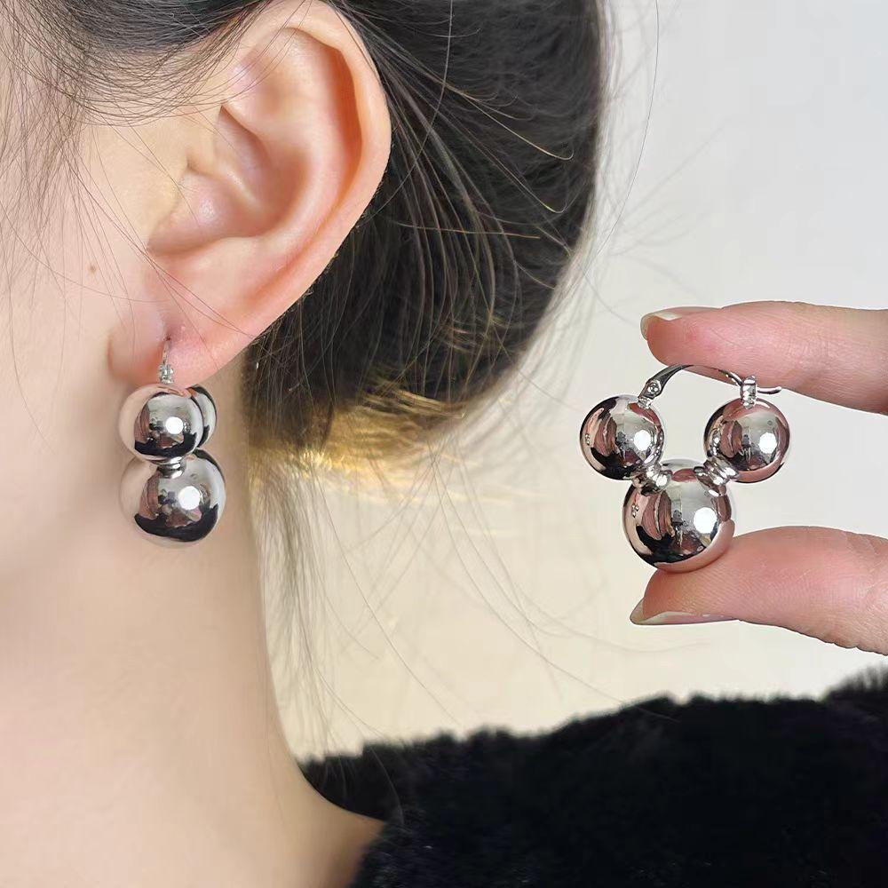 Cercei Punk Metalici Exagerați cu Bile pentru Femei Design Unic Personalizați Accesorii pentru Călătorii Petreceri nunți Fete