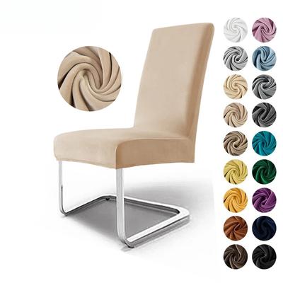 Verdickter Silberfuchs Samt Stuhlbezug Samtstoff Elastisch Zuhause Hotel Esszimmerstuhl Staubschutz Stuhlbezug High-End-Feeling