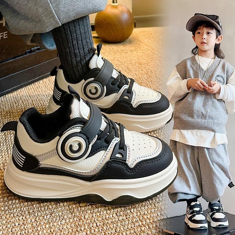 Children's Shoes Girls' Sports Shoes Spring Middle and Large Children's Boys' Running Shoes Leather Dad Shoes