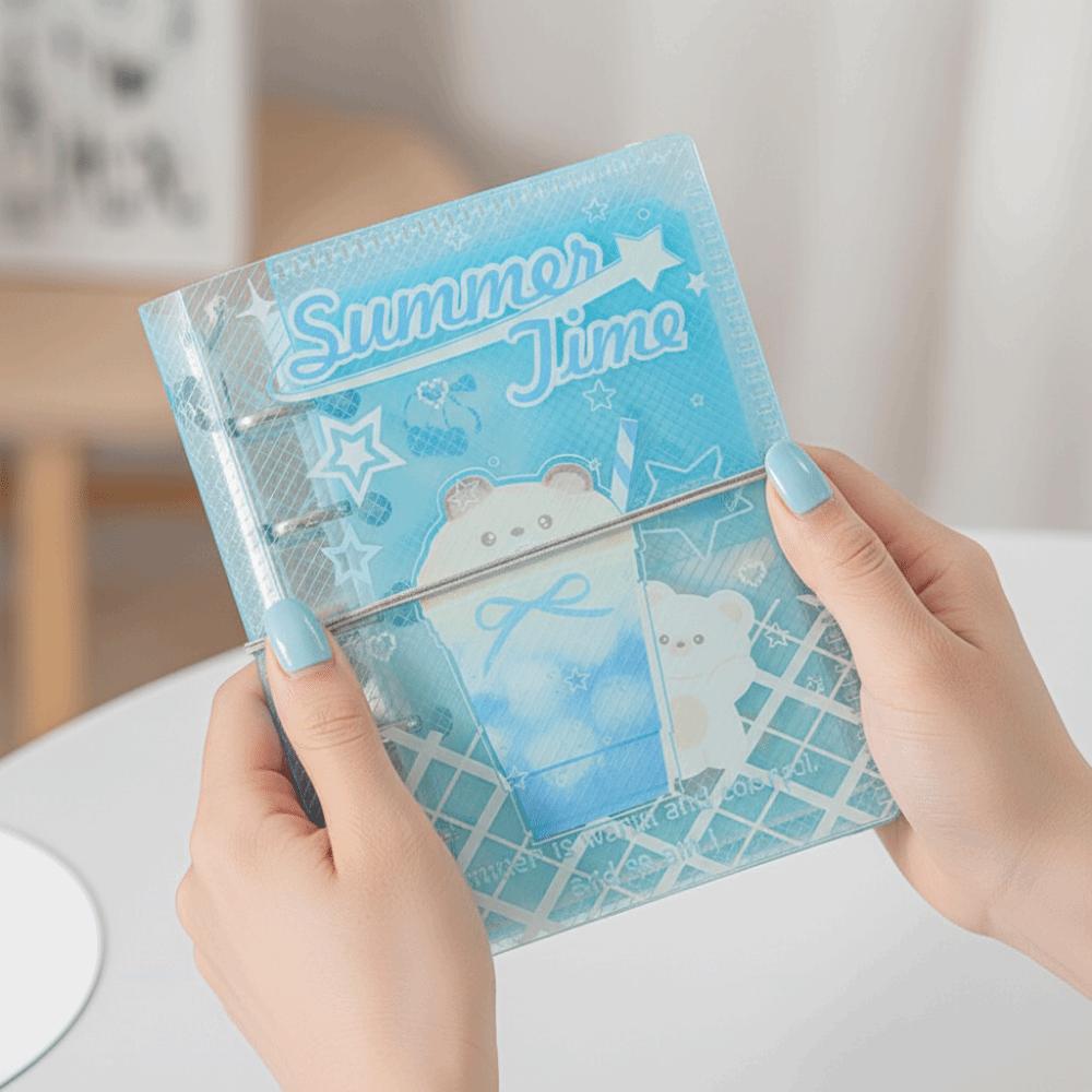 Portable Binder Ring Notebook Frosty Series Diary Book Creative PVC Notebook  Office Use