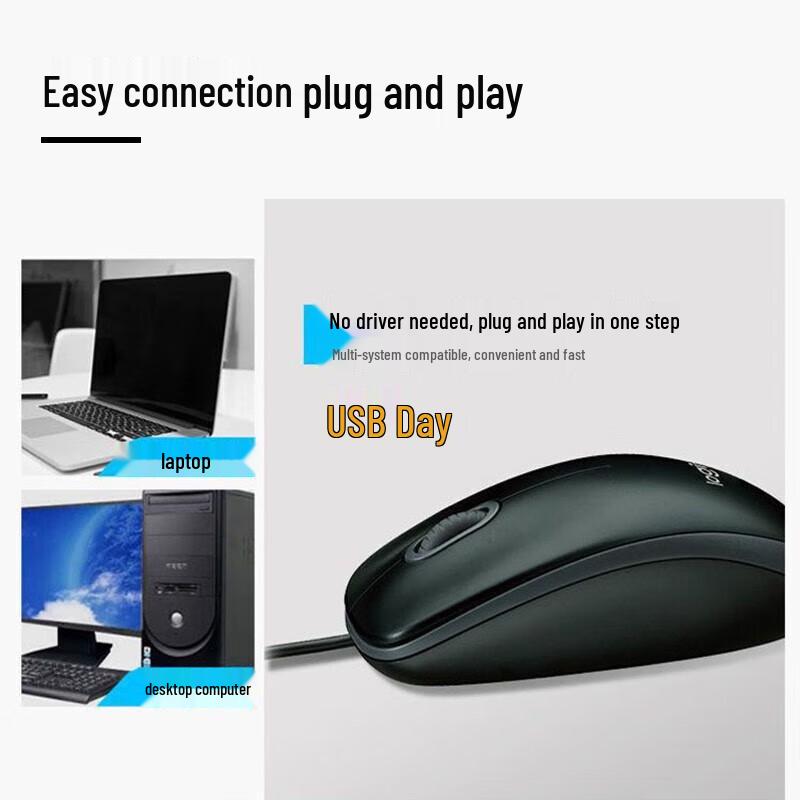 Logitech M90/M91P Wired Symmetrical Mouse