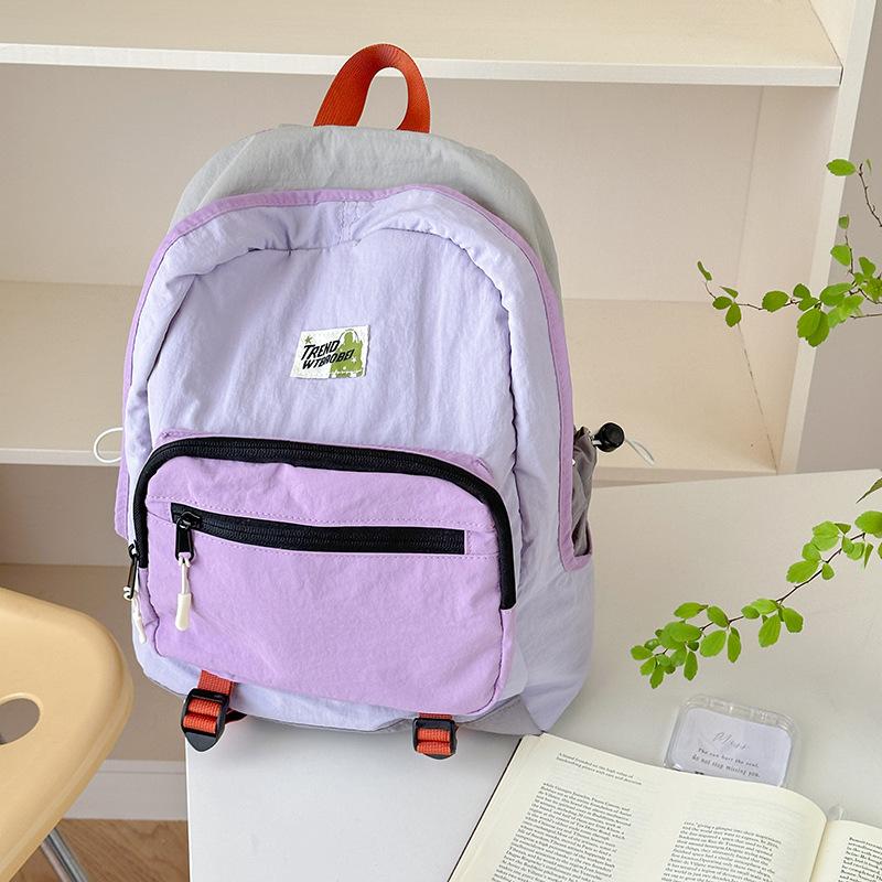 Schoolbag kindergarten school bag children's color matching outdoor backpack travel boys and girls trendy cool boys mountaineering small backpack