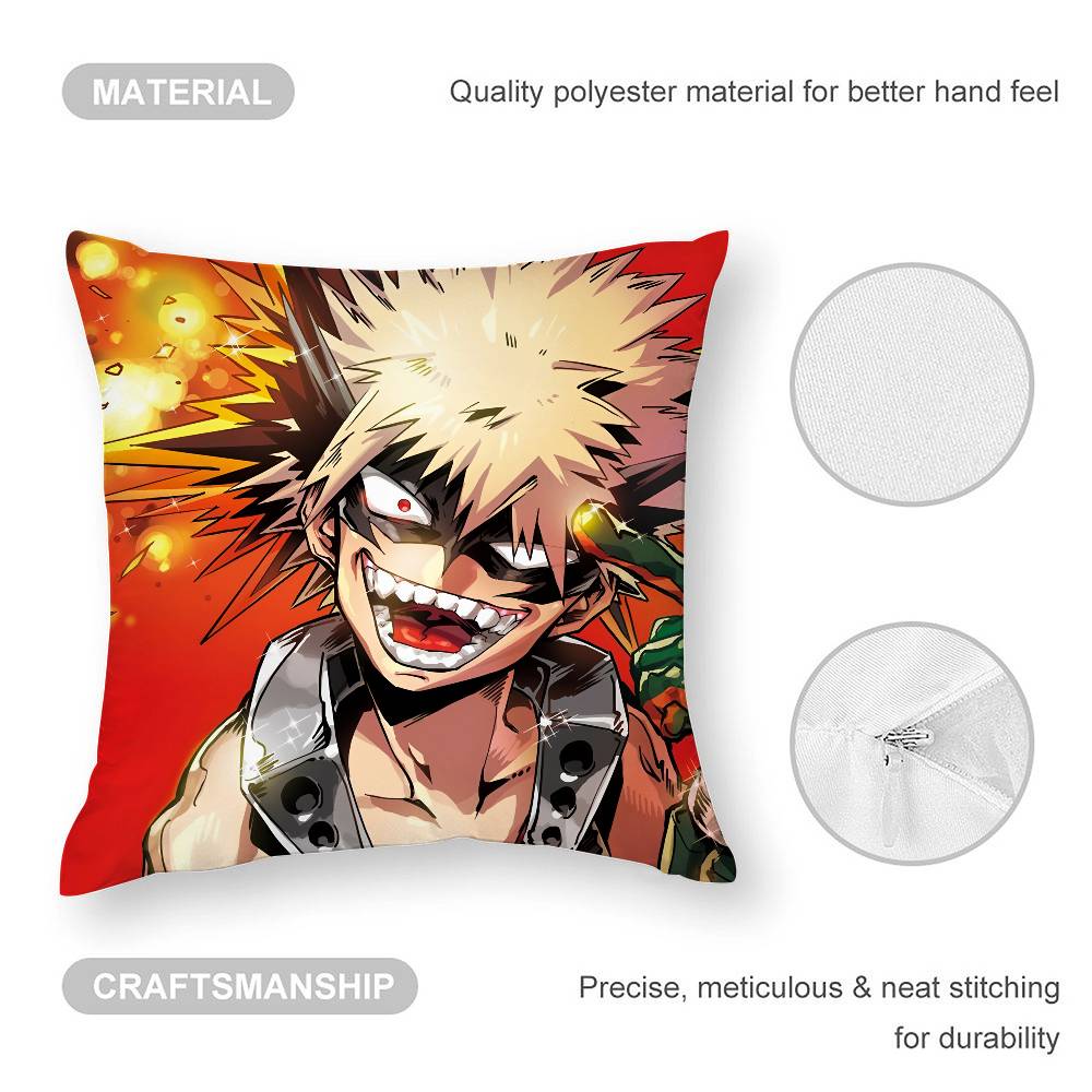 My Hero Academia Katsuki Bakugo Pillow Case Plush Fabric Soft Pillowcase Double Sided Print Cushion Cover Household Gifts