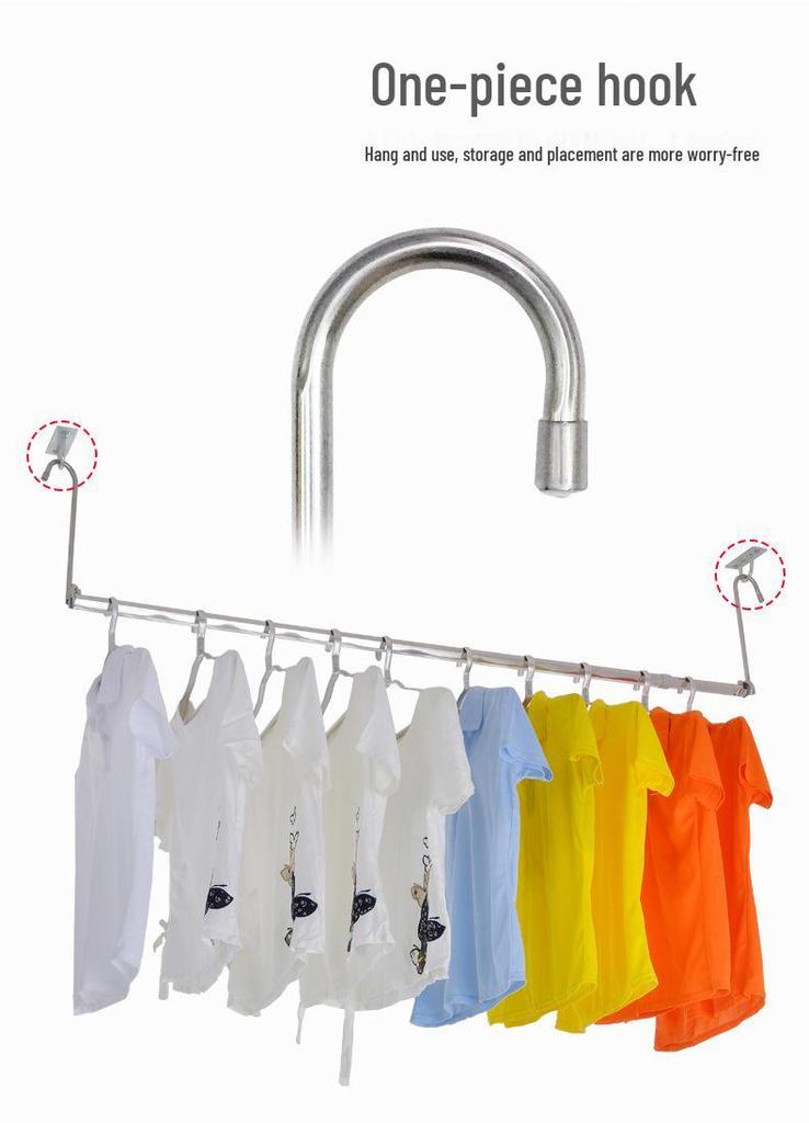 Aluminum & Stainless Steel No-Drill Balcony Window Clothes Drying Rack