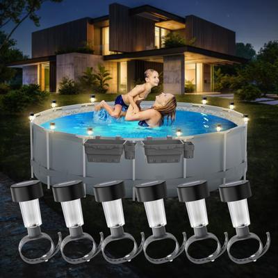45297 Pcs Pool Polr Licht Solar Powered Wasserdichte Oberirdischen Pool Zaun Lampe Warm