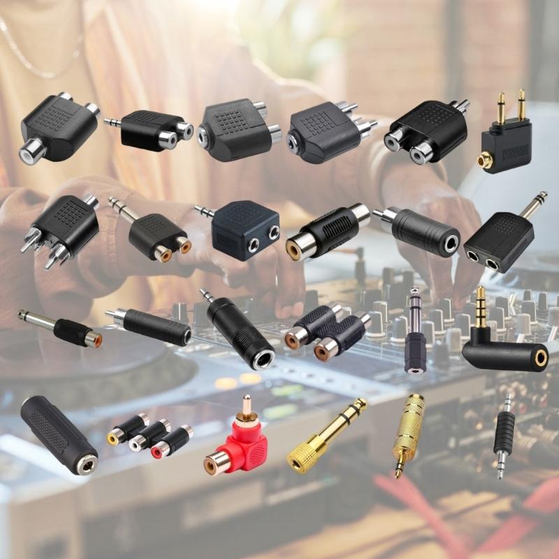 3.5mm Male To Female 2RCA Auditory Connector Computer TV 3.5 6.5 Plug Female Auditory Adapter