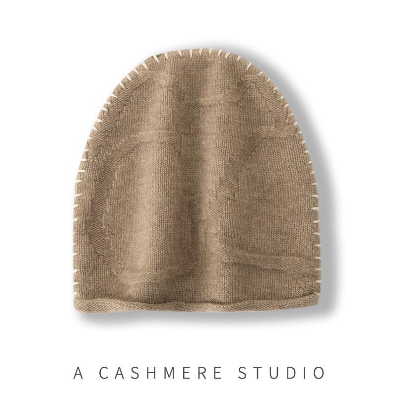 Cashmere Hat Autumn and Winter New Men's and Women's Casual Ear Hat Cable Fashion Knitted Baotou Hat