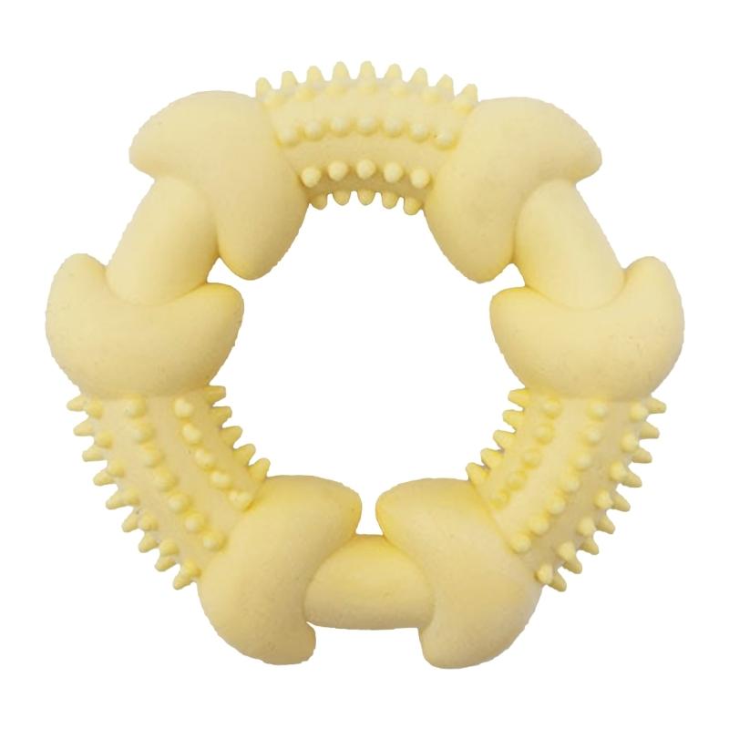 Pet Molar Toy Circle Shape Dog Chew Toy Puppy Teether Toy Teeth Cleaning for Dogs Safe Flexible TPR Multiple Colors
