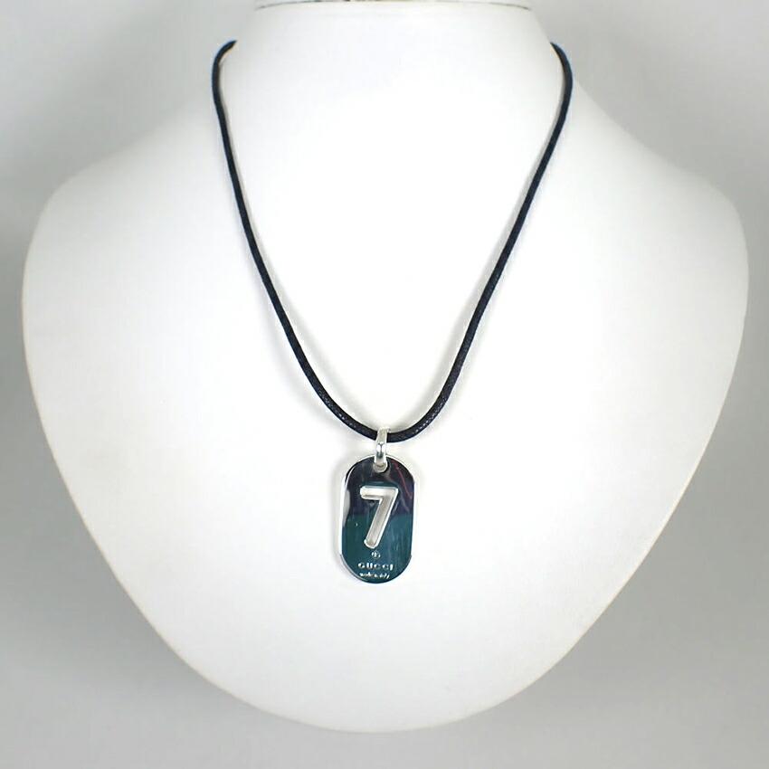 [Pre-owned] GUCCI 925 No. 7 Plate Pendant/Necklace/j50-10