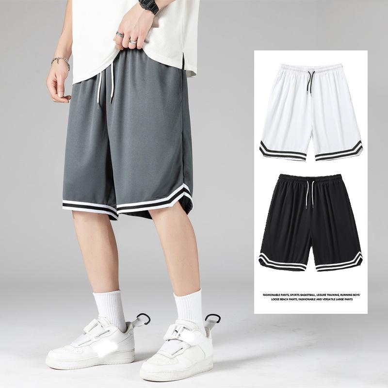 Men's Casual Summer Shorts Pants Sports Basketball Pants Capri Pants Loose Outdoor Quick Drying Ice Silk Sport Short