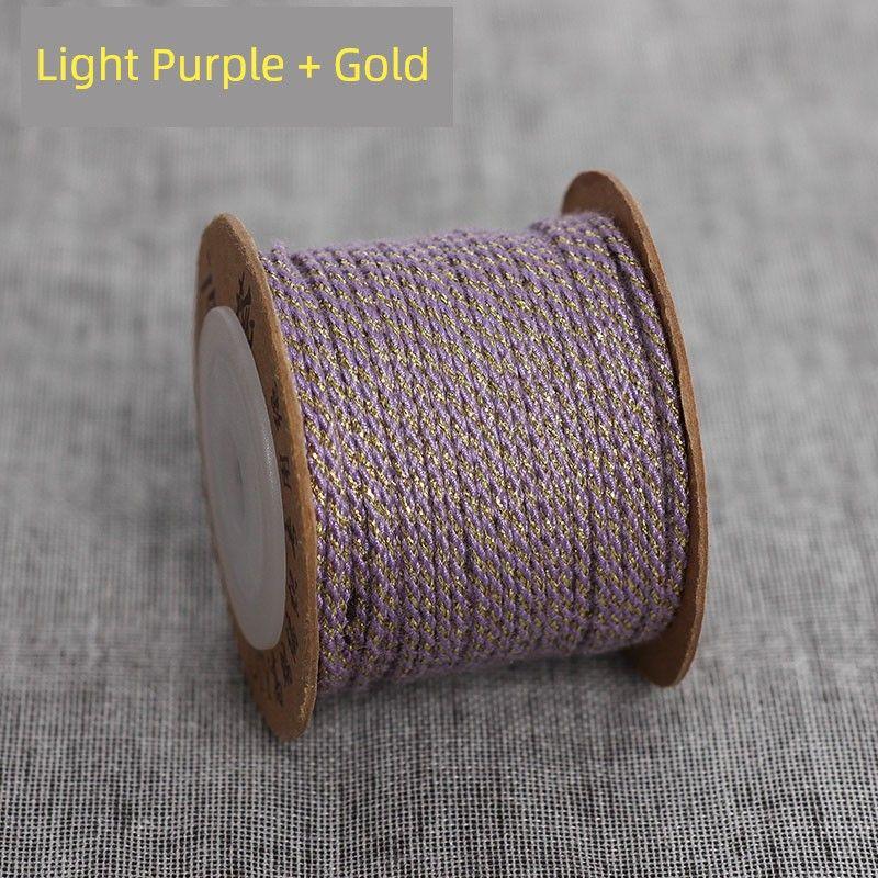 

Сделай сам 1,8 мм Золотосодержащие Износостойкие Нити Бодхи Ручной работы из хлопка Light Purple + Gold