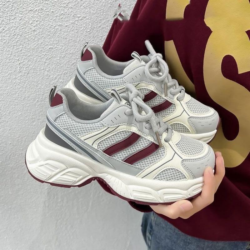 

Mesh platform casual dad shoes summer new round head color matching casual shoes simple retro sports shoes 35