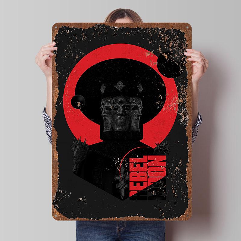 Rebel Moon Print Tinplate Posters Customizable Wall Art Retro Vintage Metal Tin Signs for Home and Decoration Gaming Desk Decor