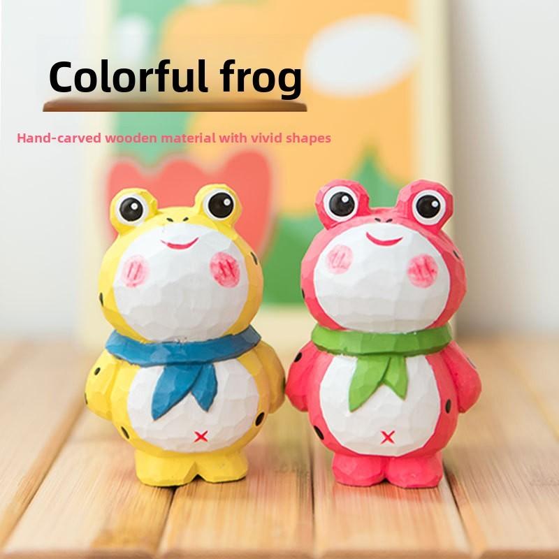 Wooden Frog Decorative Sculpture Handcrafted Gift For Home Decor And Collectors