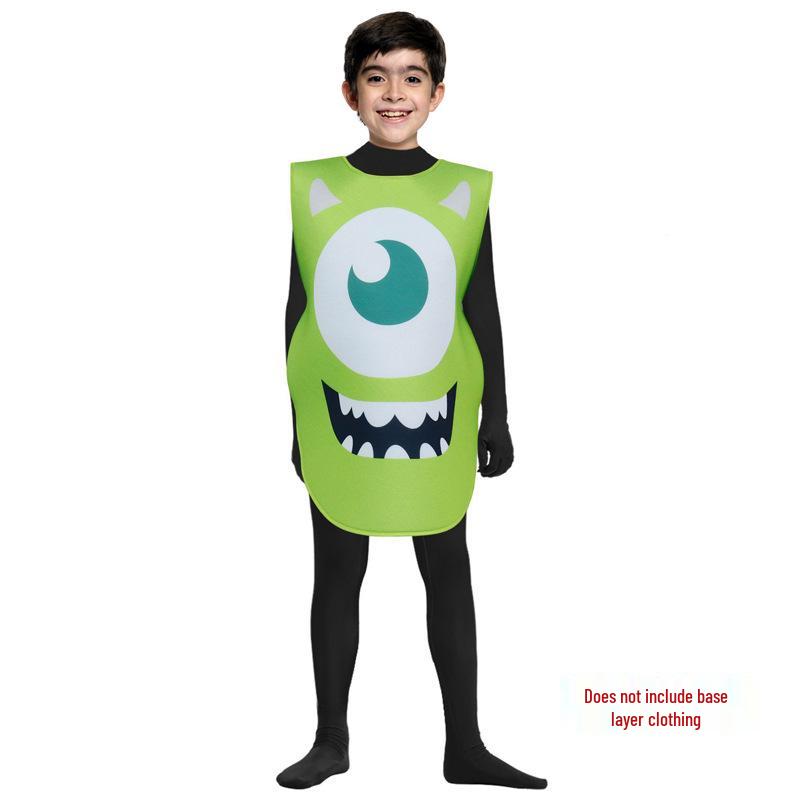 Parent-Child Monster Costume with Big Eyes for Halloween Stage and Role-Playing