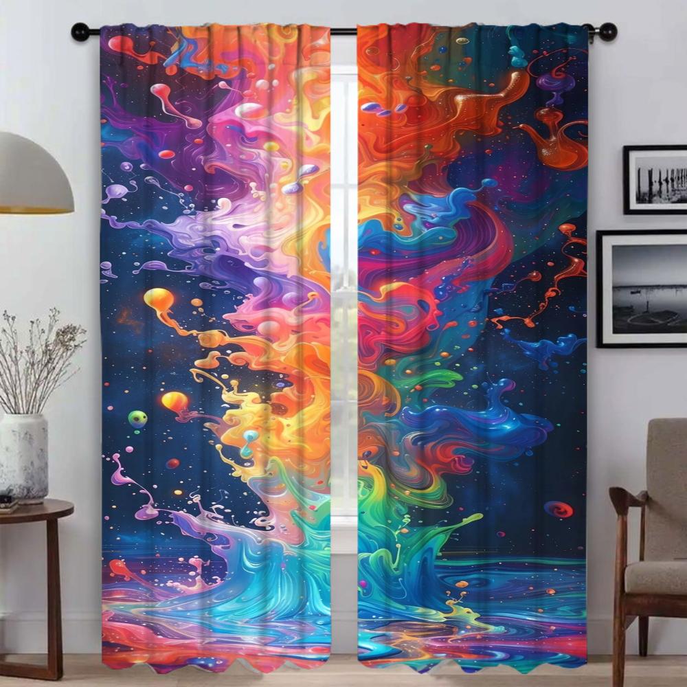 Partition Dream Dopamine Color Eleganta Rumsgardiner för Vardagsrum Fönstergardin Heminredningsgardiner 2 Delar Rullgardiner Barn