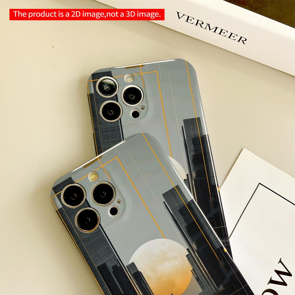 Urban Moonlight Cityscape Phone Case All Inclusive Film Hard Phone Case, Compatible with iPhone 18 Pro Max 17 16 15 14 13 12 11