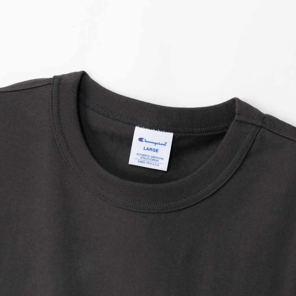 Champion Long Sleeve Round Relaxed Drop Off Men's T-Shirt, 3/4 Sleeves, Neck, 100% Cotton, One-Point Logo, Fit, Shoulder, Black, C8-A408Z