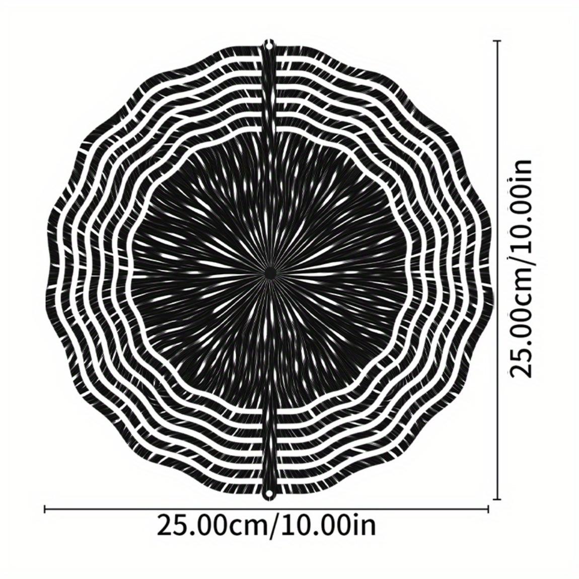 

10 Inch Hanging Wind Chime with Black White Starry Sky Pattern Unique Garden Balcony Decor for Spring Summer Rotating Hook Artistic Design Gift 01A