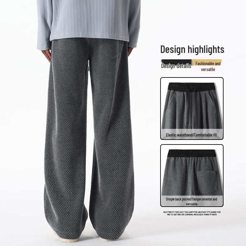 JEEP SPIRIT Men's Loose Straight Thickened Casual Sweatpants