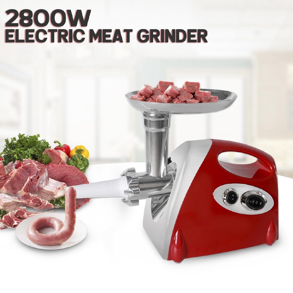 Electric Meat Grinder Mincer Sausage Stuffer Maker Filler Machine Food Processor Meat Slicer for Pie Patty 2800W 220V