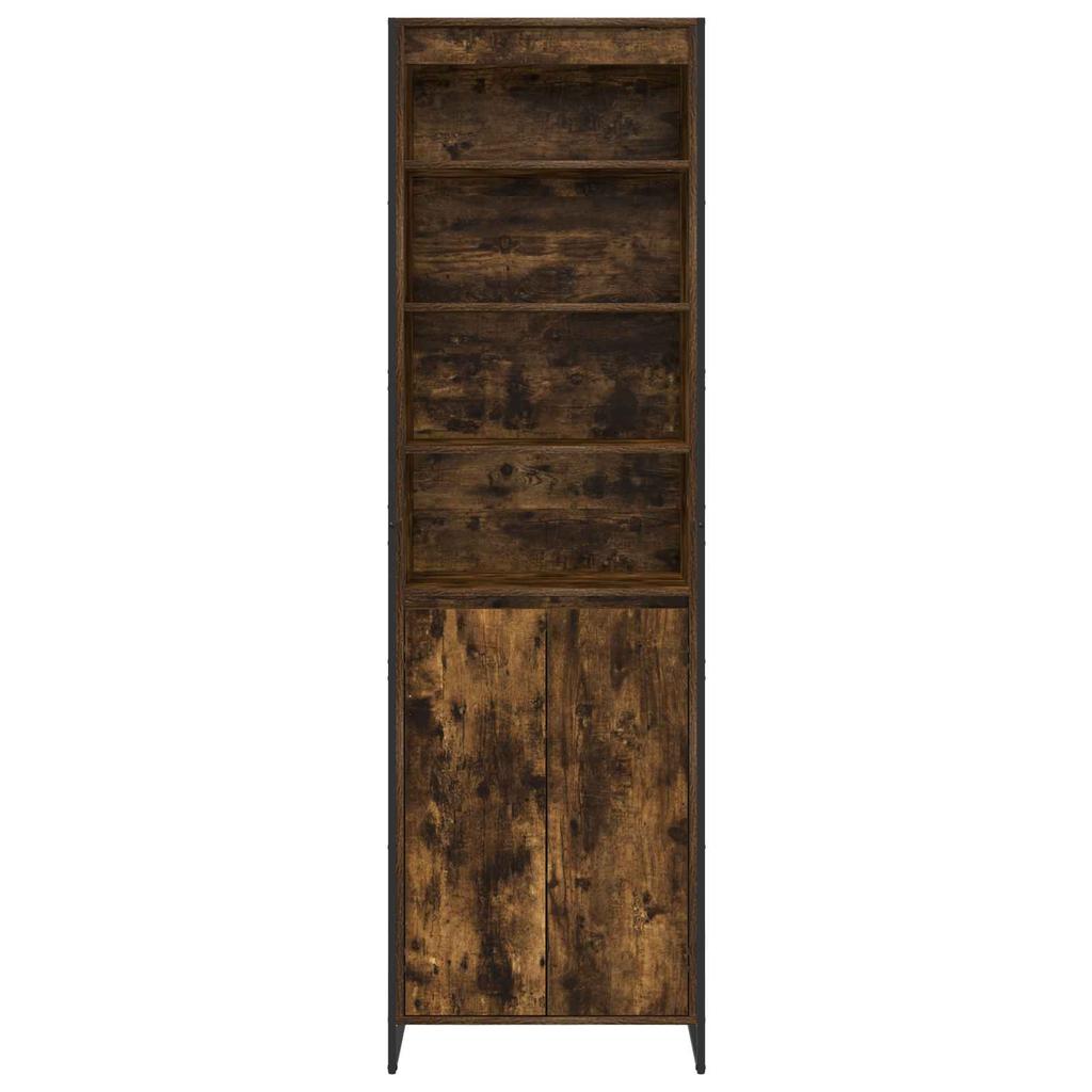 Tall Cabinet in Smoke Oak Finish 60 x 36 x 200 cm Engineered Wood