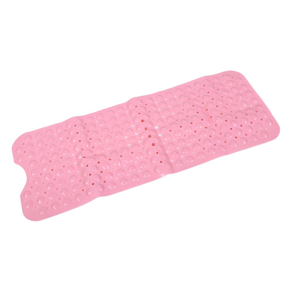 Slip Proof Shower Mat Odourless PVC Flexible Elastic Bathtub Liner Mat with Suction Cup Pink