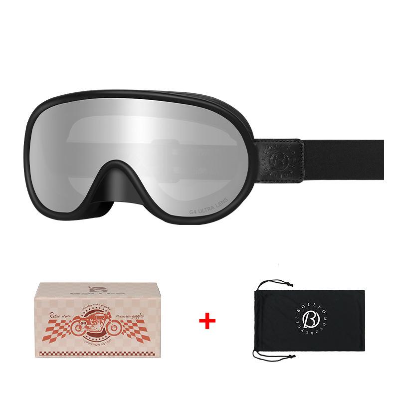 "Day-Night Dual-Use Retro Motorcycle Goggles: Color-Changing, Myopia-Compatible for Harley Helmets"