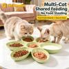 Multi-Compartment Cat Food Bowl 6-Petal Flower Feeding Dish Upgrade Pet Food Bowl  Cat Dog